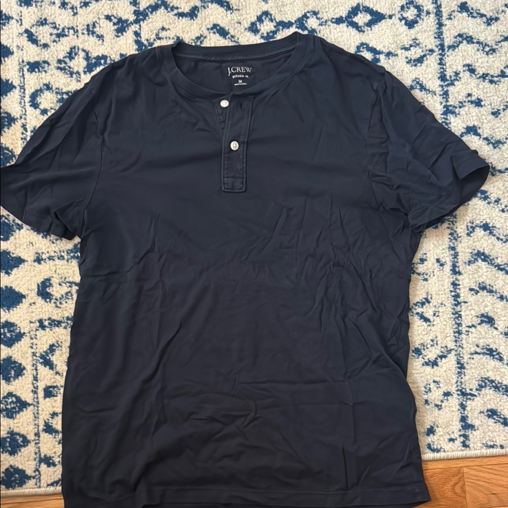 J. Crew Blue Short Sleeve Tee Casual Cotton Blend